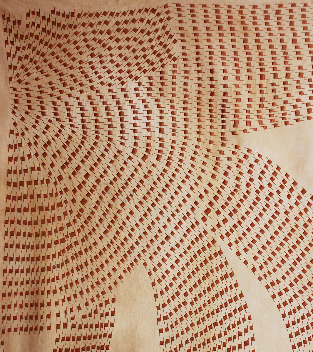 Amparo de la Sota. Flora XI, 2016. Fragmento bordado sobre sabana de lino
